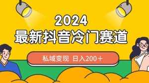 2024抖音最新冷门赛道，私域变现轻松日入200＋，作品制作简单，流量爆炸-天天有课网