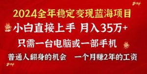 2024蓝海项目 小游戏直播 单日收益10000+，月入35W,小白当天上手-天天有课网