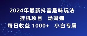 2024年最新抖音趣味玩法挂机项目 汤姆猫每日收益1000多小白专属-天天有课网