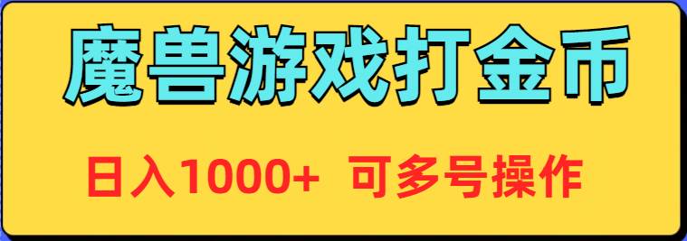 魔兽美服全自动打金币，日入1000+ 可多号操作-天天有课网