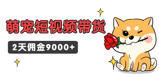 东哲日记·萌宠短视频带货，2天佣金9000+-天天有课网