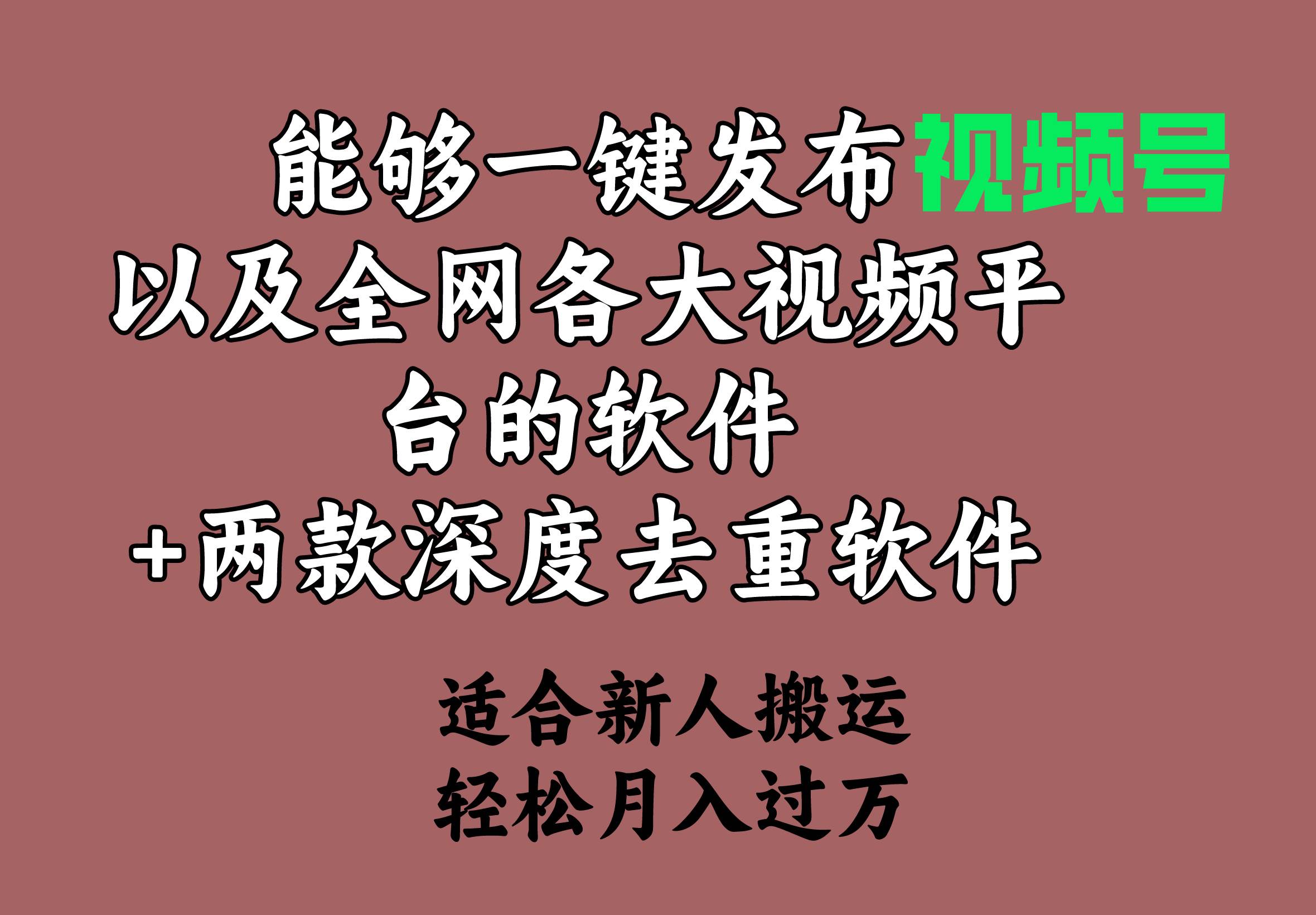 能够一键发布视频号以及全网各大视频平台的软件+两款深度去重软件 适合…-天天有课网