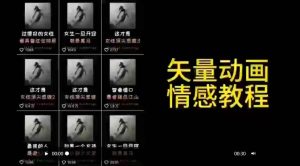 矢量动画情感教程：高点赞涨粉，适合情感、思维、创业教育等赛道-天天有课网