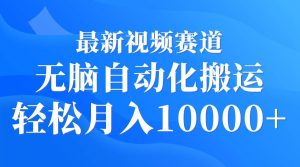 最新视频赛道 无脑自动化搬运 轻松月入10000+-天天有课网