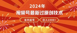 2024年视频号最新过原创技术，当天起号，收入稳定，日入1000+-天天有课网