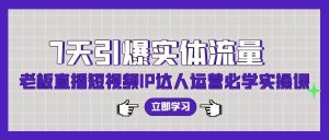 7天引爆实体流量,老板直播短视频IP达人运营必学实操课(56节高清无水印)-天天有课网