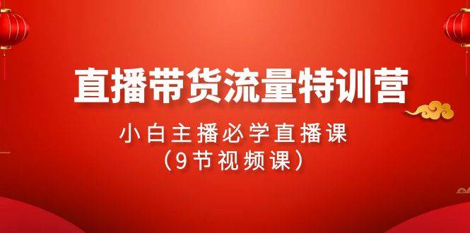 2024直播带货流量特训营，小白主播必学直播课（9节视频课）-天天有课网