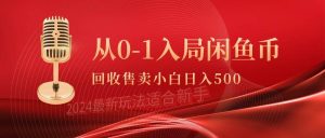 从0-1入局闲鱼币回收售卖，当天收入500+-天天有课网