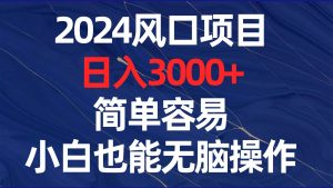 2024风口项目,日入3000+,简单容易,小白也能无脑操作-天天有课网