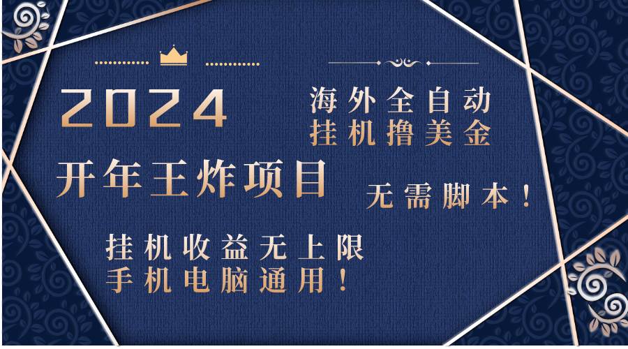 2024海外全自动挂机撸美金项目！手机电脑均可，无需脚本，收益无上限！-天天有课网