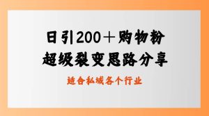 日引200+购物粉,超级裂变思路,私域卖货新玩法-天天有课网