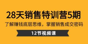 28天·销售特训营5期:了解赚钱底层思维,掌握销售成交密码(12节课)-天天有课网