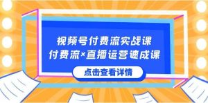 视频号付费流实战课，付费流×直播运营速成课，让你快速掌握视频号核心运..-天天有课网