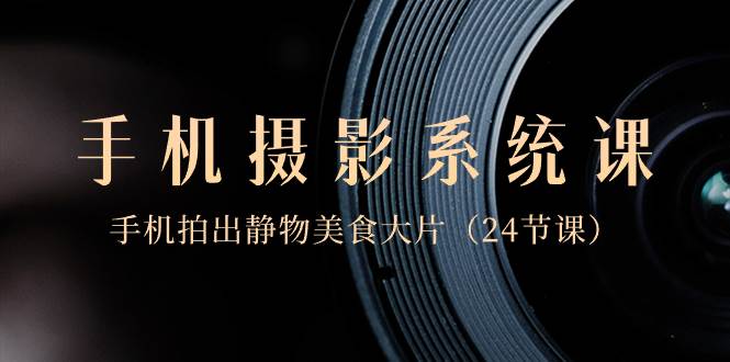 0基础-手机摄影系统课，手机拍出静物美食大片（24节课）-天天有课网