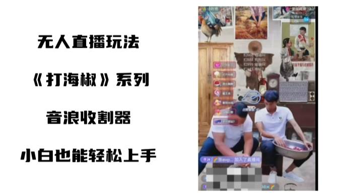 打海椒无人直播整蛊项目，小白轻松上手撸音浪收割器（教程+工具+素材）-天天有课网