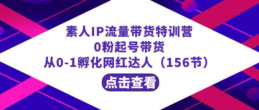 繁星·计划素人IP流量带货特训营：0粉起号带货 从0-1孵化网红达人（156节）-天天有课网