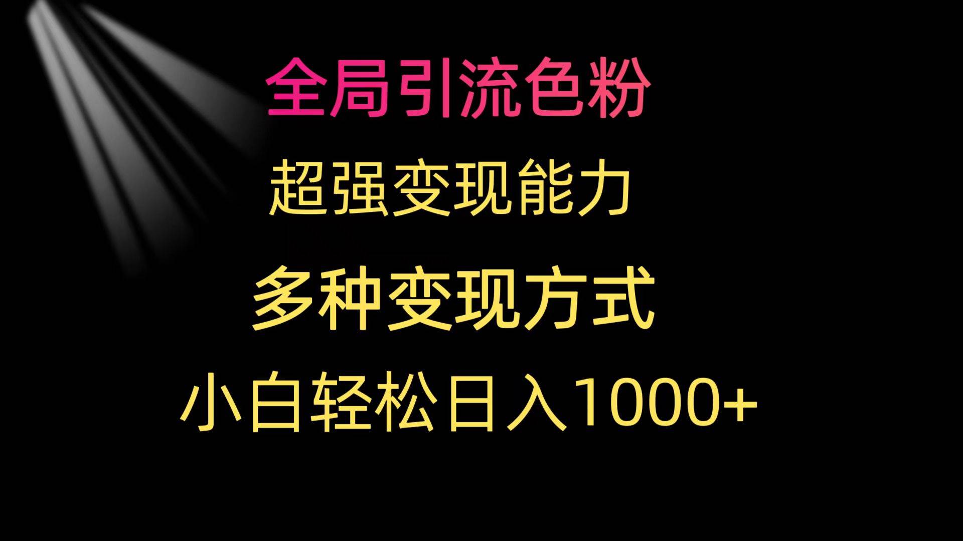 全局引流色粉 超强变现能力 多种变现方式 小白轻松日入1000+-天天有课网