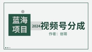 【蓝海项目】2024年视频号分成计划，快速开分成，日爆单8000+，附玩法教程-天天有课网