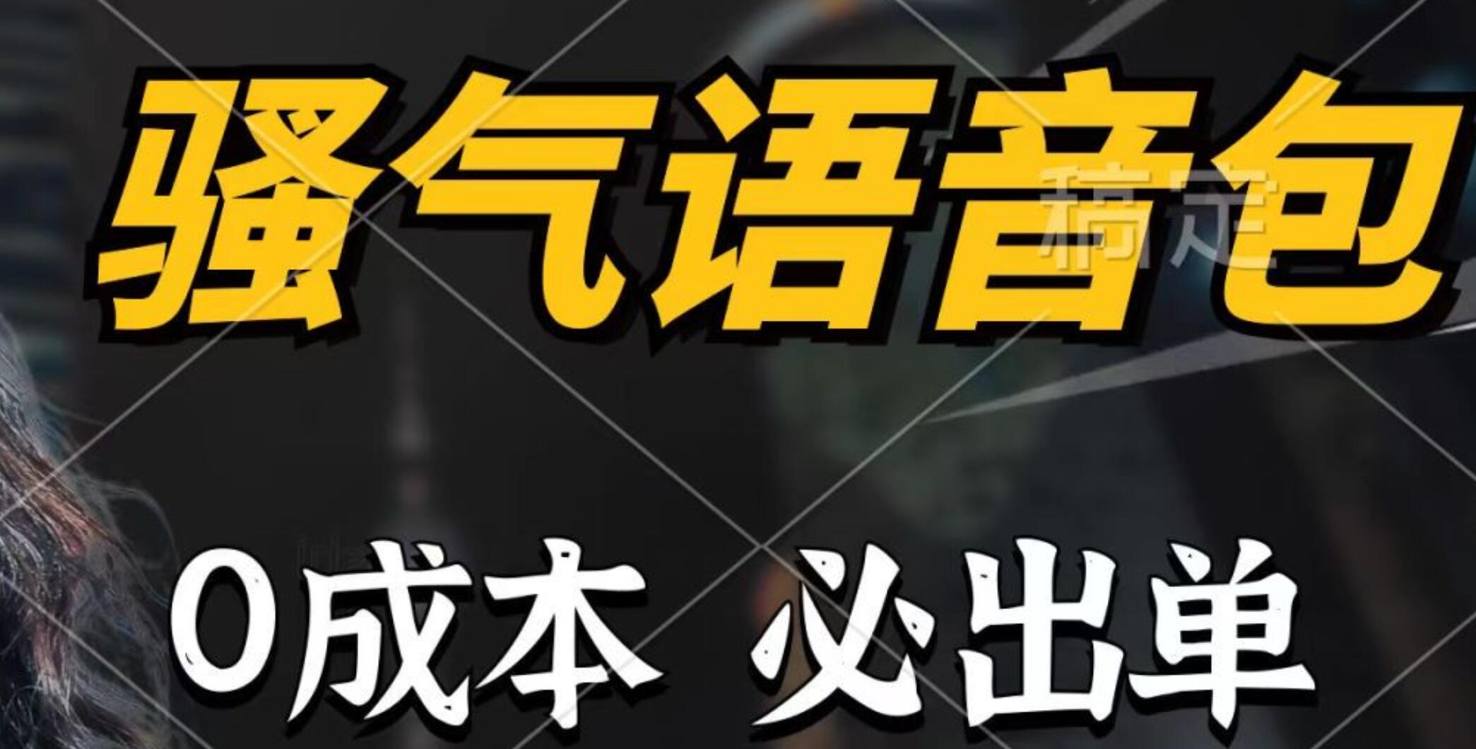 骚气语音包，0成本一天1000+，闭着眼也能出单，详细教程！-天天有课网