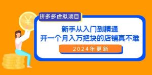 拼多多虚拟项目:入门到精通,开一个月入万把块的店铺 真不难(24年更新)-天天有课网