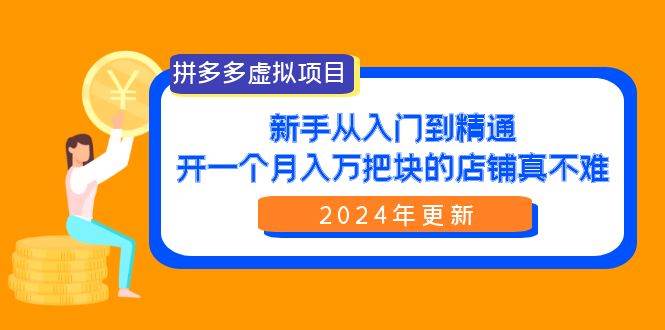 拼多多虚拟项目：入门到精通，开一个月入万把块的店铺 真不难（24年更新）-天天有课网