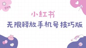 小红书无限释放手机号技巧版手慢无-天天有课网