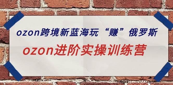 ozon跨境新蓝海玩“赚”俄罗斯，ozon进阶实操训练营-天天有课网