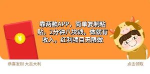 2靠两款APP，简单复制粘贴，2分钟八块钱，做就有收入，红利项目无限做-天天有课网