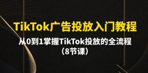 TikTok广告投放入门教程，从0到1掌握TikTok投放的全流程（8节课）-天天有课网
