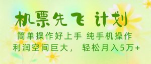 机票 先飞计划！用里程积分 兑换机票售卖赚差价 纯手机操作 小白月入5万+-天天有课网
