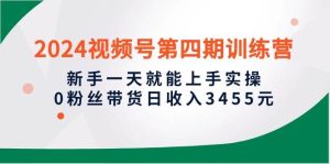 2024视频号第四期训练营，新手一天就能上手实操，0粉丝带货日收入3455元-天天有课网
