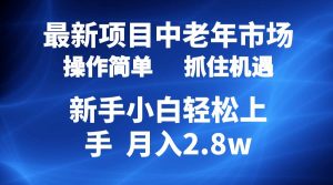 2024最新项目，中老年市场，起号简单，7条作品涨粉4000+，单月变现2.8w-天天有课网
