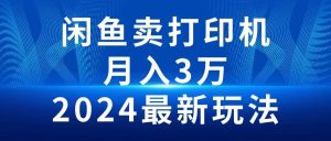 2024闲鱼卖打印机，月入3万2024最新玩法-天天有课网