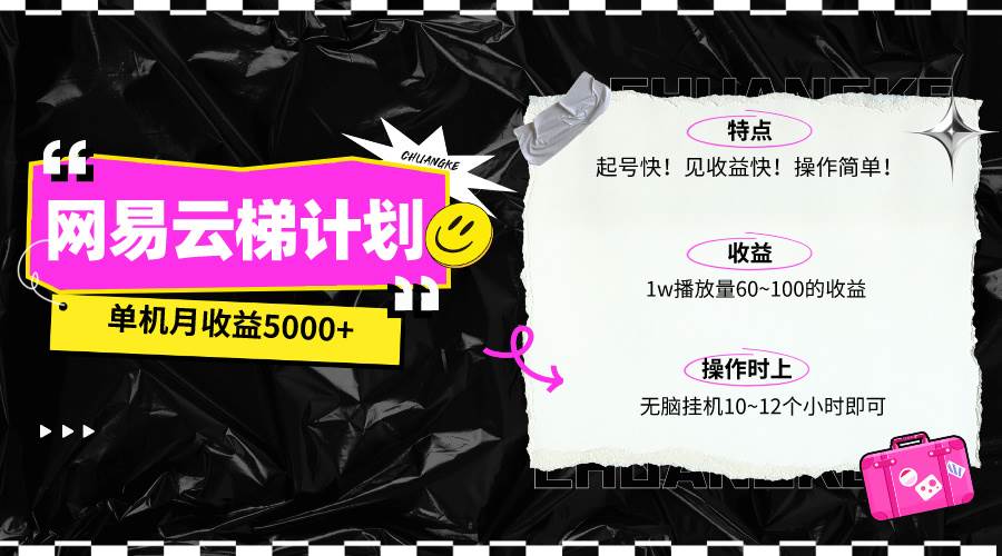 最新网易云梯计划网页版，单机月收益5000+！可放大操作-天天有课网