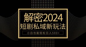 10分钟教会你2024玩转短剧私域变现，小白也能轻松日入500+-天天有课网
