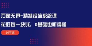 万象无界-精准投流系统课:花好 每一块钱,0基础也听得懂-天天有课网