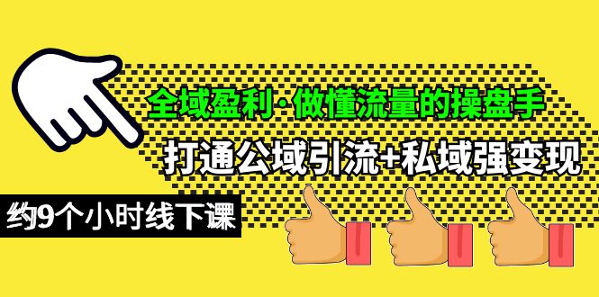 示范区赢利·做懂流量股票操盘手，连通公域流量引流方法 公域强转现，约9小时面授课-天天有课网