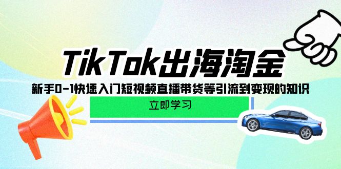 TikTok-出航挖金，初学者0-1快速上手短视频带货卖货等引导到快速变现专业知识-天天有课网
