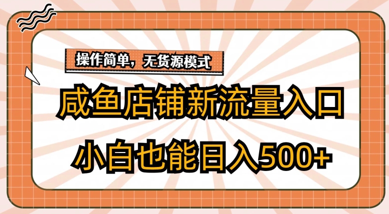 闲鱼店面新流量来源游戏玩法，新手也可以日入500-天天有课网