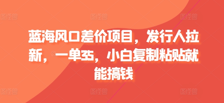 蓝海风口价格差新项目，外国投资者引流，一单35，新手拷贝就可弄钱-天天有课网