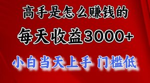 大神是如何一天赚3000 的，新手当日入门，翻盘新项目，很稳定。-天天有课网