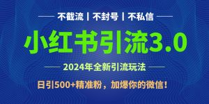 2024年4月最新小红书引流3.0玩法,日引500+精准粉,加爆你的微信!-天天有课网