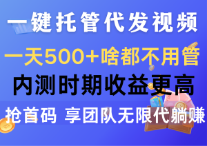 一键代管代发货短视频，一天500 什么都不管，内侧阶段收益更高，抢首码，享…-天天有课网