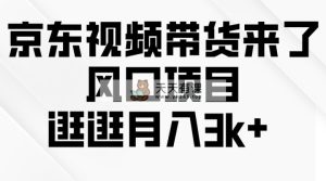 京东商城短视频卖货来啦，蓝海项目，逛一逛月入3k-天天有课网