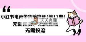 小红书电商卖货陪跑营(第11期)无需囤货、不用直播间、不用投流-天天有课网