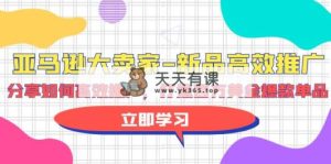 亚马逊平台 大卖家-新产品高效率营销推广，共享如何有效营销推广，打造出百万美金爆款单品-天天有课网