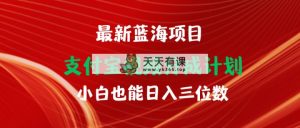 全新蓝海项目 支付宝钱包视频频分为方案 新手也可以日入三位数-天天有课网