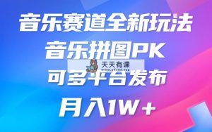 歌曲跑道新模式，纯原创设计不违规，所有平台都可公布 略微有点门坎，但是和收…-天天有课网