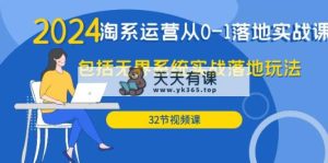 2024·淘宝经营从0-1落地式实战演练课：包含无边系统软件实战演练落地式游戏玩法-天天有课网