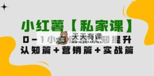 小红书【私人课】0-1轻松玩小红书的内容运营，认知能力篇 营销推广篇 实战篇-天天有课网
